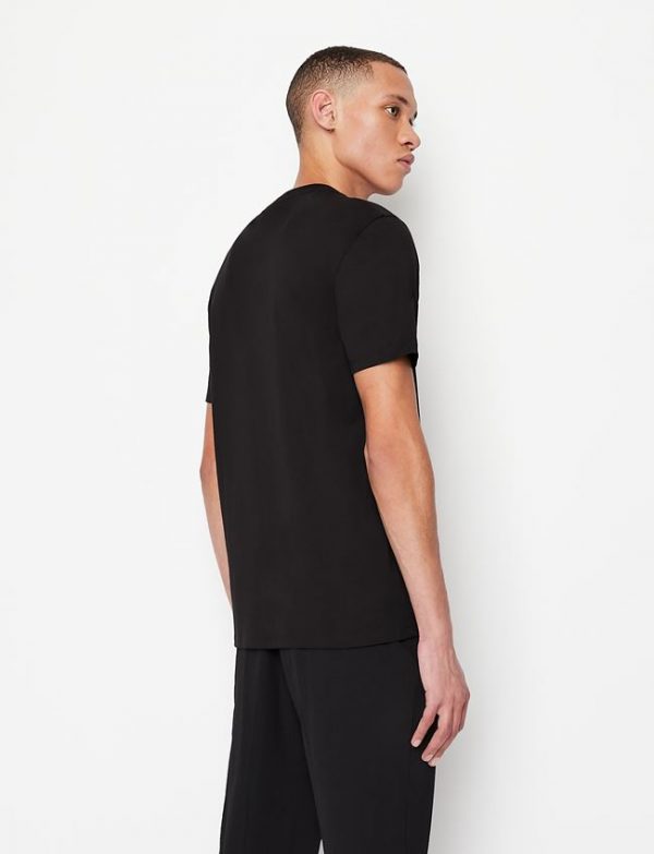 ARMANI EXCHANGE-T-shirt Nera regular fit in jersey di cotone