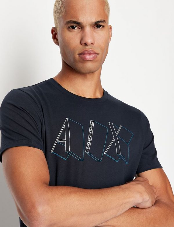 ARMANI EXCHANGE-T-SHIRT BLUE NAVY CON LOGO