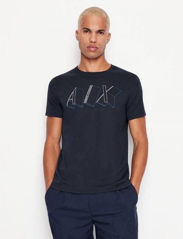 ARMANI EXCHANGE-T-SHIRT BLUE NAVY CON LOGO