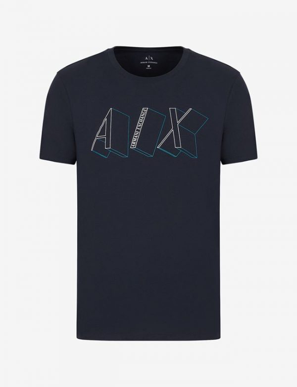 ARMANI EXCHANGE-T-SHIRT BLUE NAVY CON LOGO