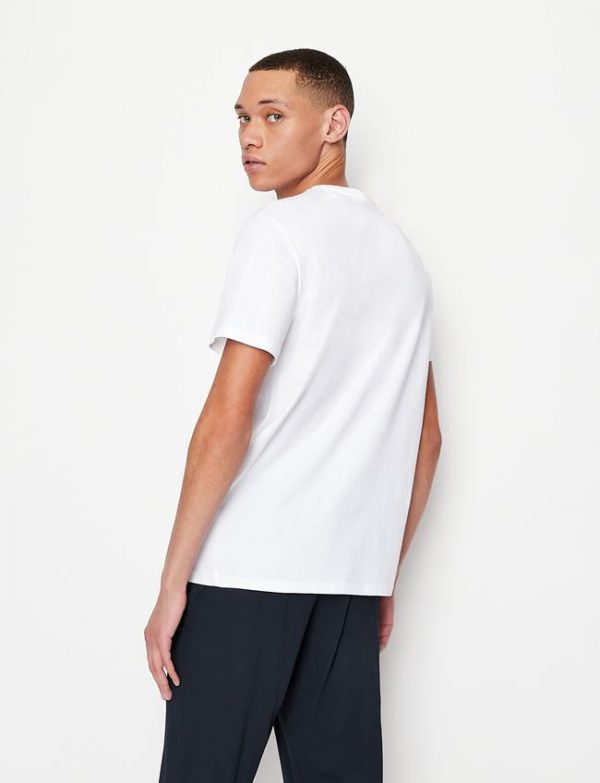ARMANI EXCHANGE-T-shirt Bianca regular fit in jersey di cotone