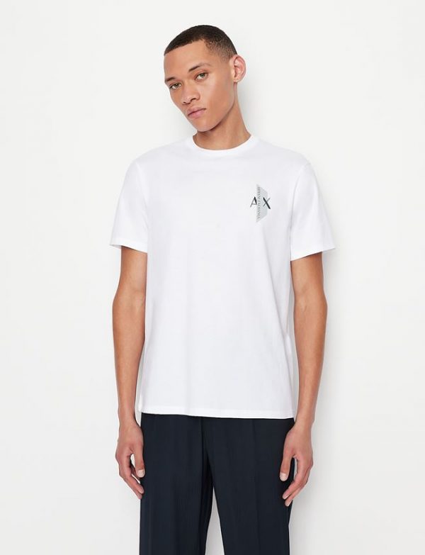 ARMANI EXCHANGE-T-shirt Bianca regular fit in jersey di cotone