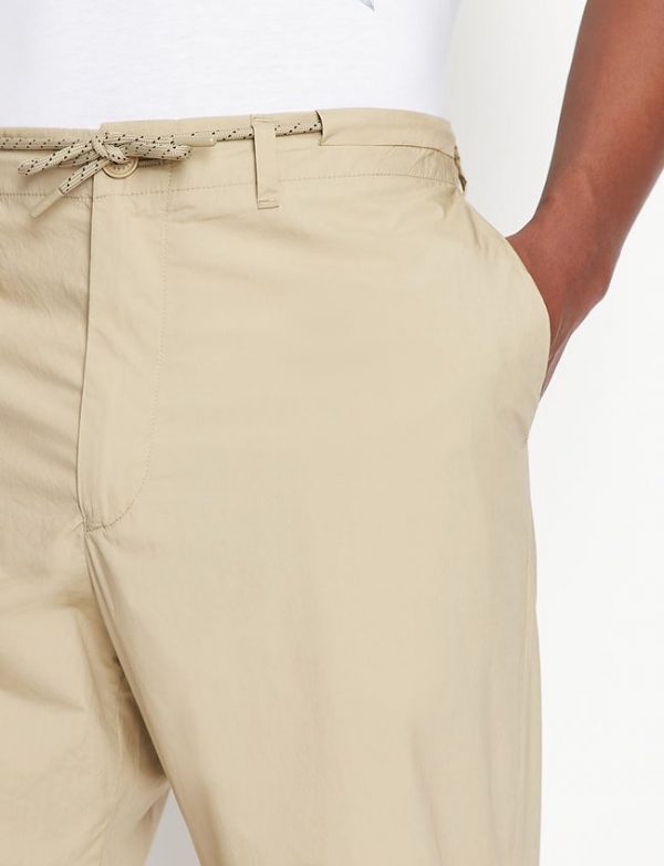 ARMANI EXCHANGE-Pantaloni sportivi in popeline di cotone Beige