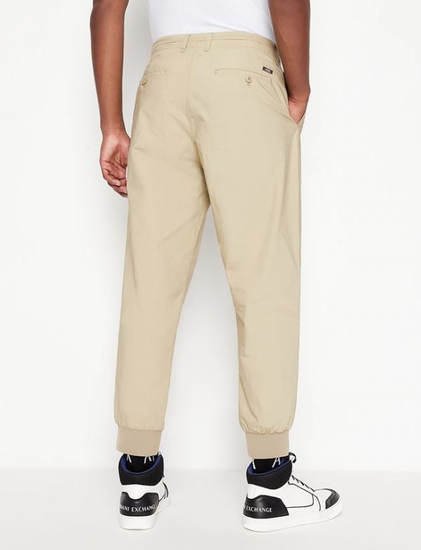 ARMANI EXCHANGE-Pantaloni sportivi in popeline di cotone Beige