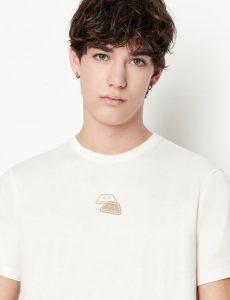 ARMANI EXCHANGE-T-shirt regular fit in jersey di cotone Avorio