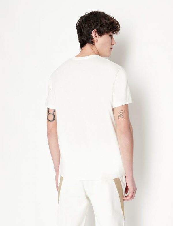 ARMANI EXCHANGE-T-shirt regular fit in jersey di cotone Avorio
