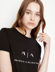 ARMANI EXCHANGE-T-shirt regular fit con logo Nera