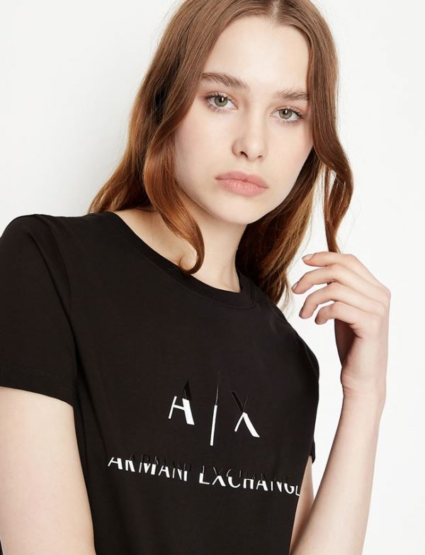 ARMANI EXCHANGE-T-shirt regular fit con logo Nera