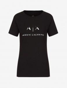 ARMANI EXCHANGE-T-shirt regular fit con logo Nera
