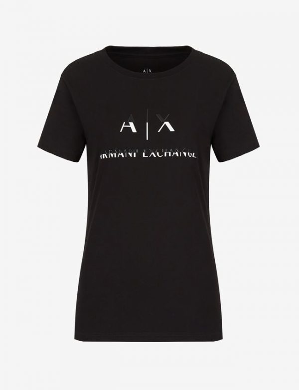 ARMANI EXCHANGE-T-shirt regular fit con logo Nera