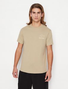 ARMANI EXCHANGE-T-shirt regular fit in jersey di cotone Beige