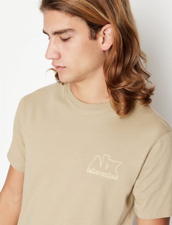 ARMANI EXCHANGE-T-shirt regular fit in jersey di cotone Beige
