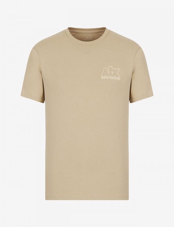 ARMANI EXCHANGE-T-shirt regular fit in jersey di cotone Beige