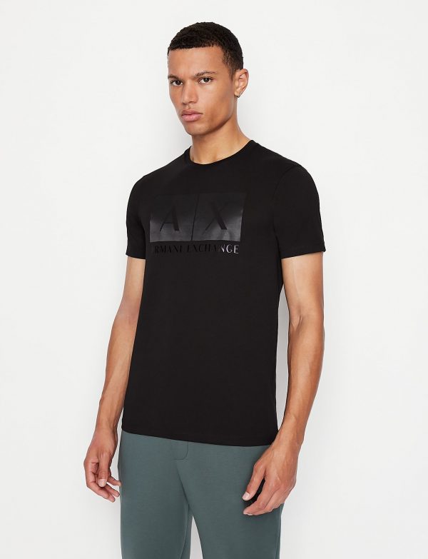 ARMANI EXCHANGE-T-shirt con stampa NERA