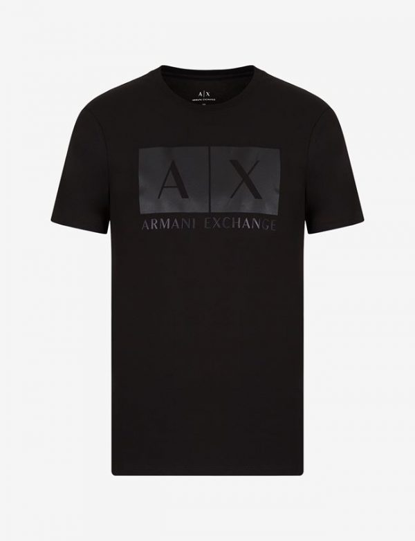 ARMANI EXCHANGE-T-shirt con stampa NERA