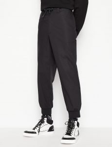 ARMANI EXCHANGE-Pantaloni sportivi in popeline di cotone Nero