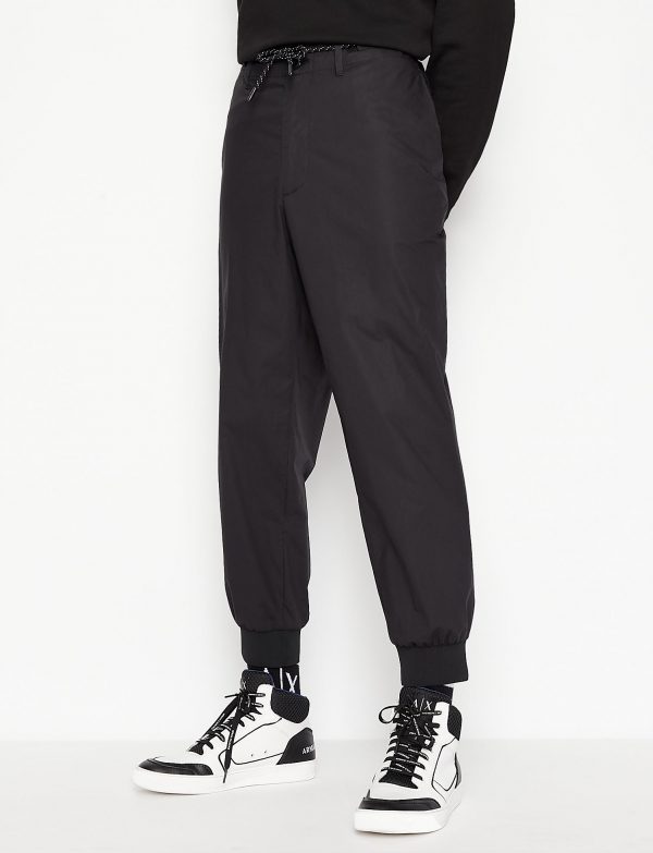 ARMANI EXCHANGE-Pantaloni sportivi in popeline di cotone Nero