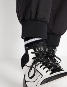 ARMANI EXCHANGE-Pantaloni sportivi in popeline di cotone Nero