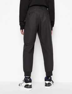 ARMANI EXCHANGE-Pantaloni sportivi in popeline di cotone Nero