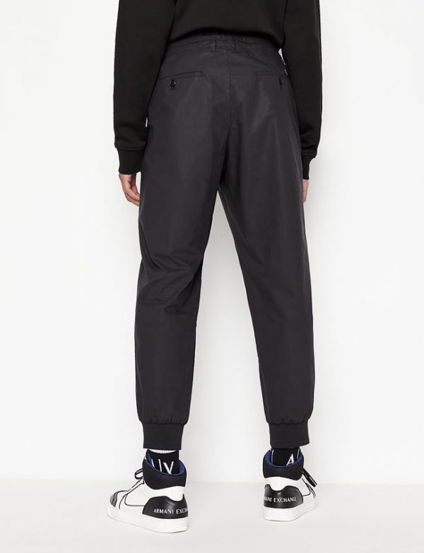 ARMANI EXCHANGE-Pantaloni sportivi in popeline di cotone Nero
