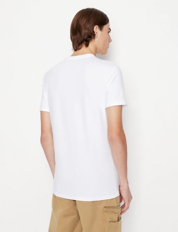 ARMANI EXCHANGE-T-SHIRT BIANCA CON STAMPA