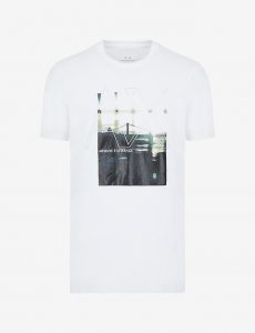 ARMANI EXCHANGE-T-SHIRT BIANCA CON STAMPA