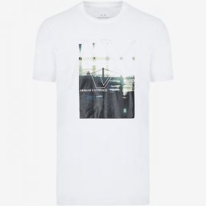 ARMANI EXCHANGE-T-SHIRT BIANCA CON STAMPA
