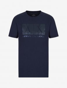 ARMANI EXCHANGE-T-SHIRT BLUE CON STAMPA