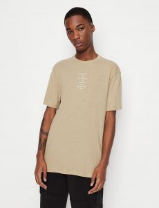 ARMANI EXCHANGE-T-shirt regular fit in jersey di lino e cotone