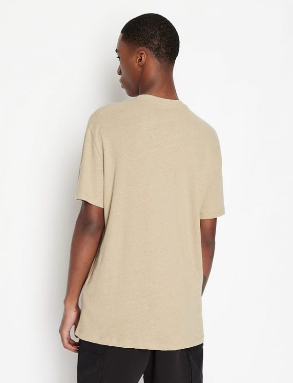ARMANI EXCHANGE-T-shirt regular fit in jersey di lino e cotone