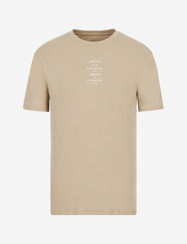 ARMANI EXCHANGE-T-shirt regular fit in jersey di lino e cotone