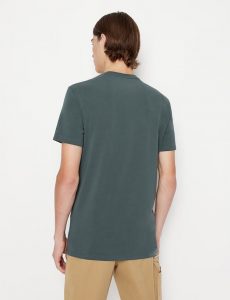 ARMANI EXCHANGE-T-SHIRT VERDE SCURO CON STAMPA