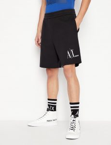 ARMANI EXCHANGE-Bermuda sportivi con dettagli a contrasto Neri