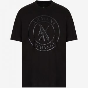 ARMANI EXCHANGE-T-shirt comfort fit in jersey di cotone mercerizzato NERA