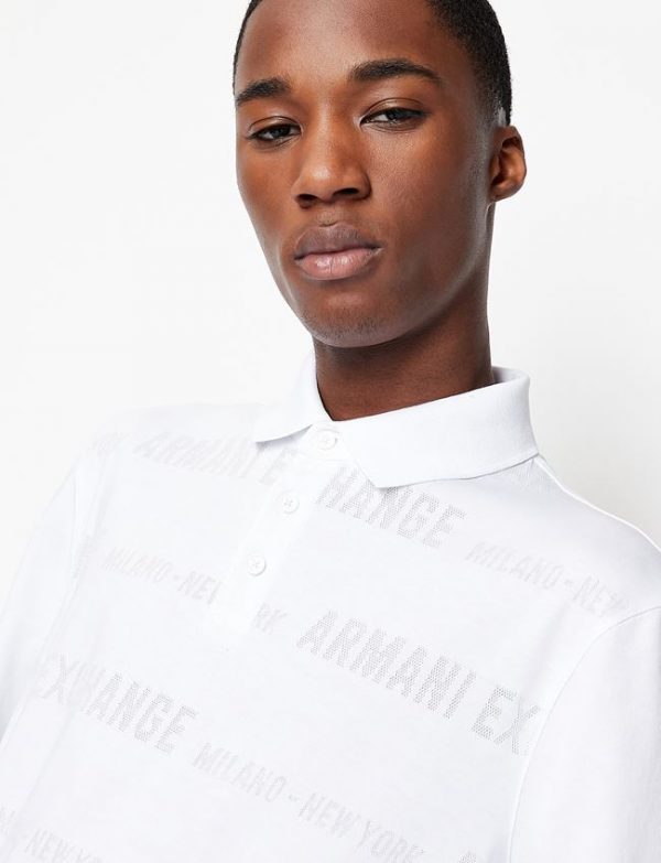 ARMANI EXCHANGE-Polo in jersey misto cotone Bianca