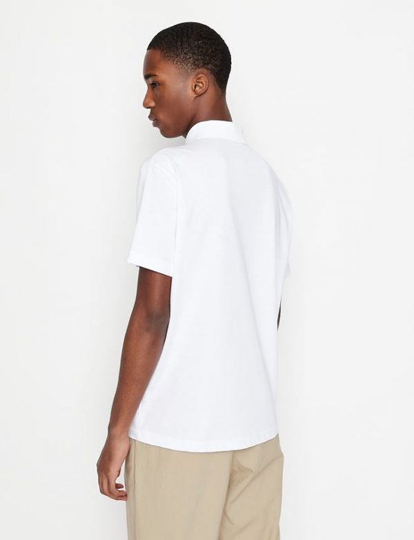 ARMANI EXCHANGE-Polo in jersey misto cotone Bianca