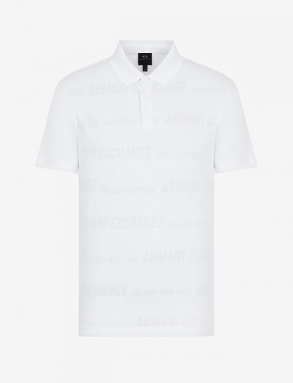 ARMANI EXCHANGE-Polo in jersey misto cotone Bianca