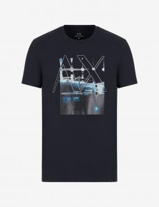ARMANI EXCHANGE – T-Shirt con Stampa Blu Navy