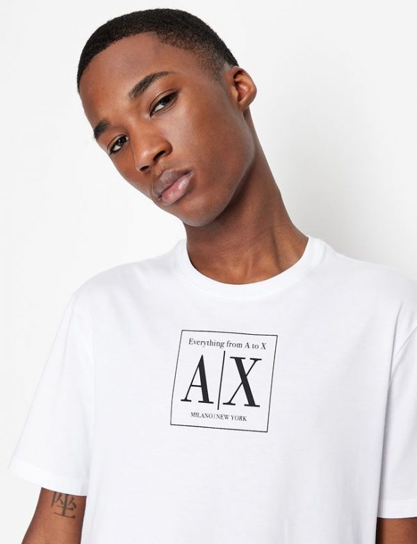 ARMANI EXCHANGE – T-Shirt Uomo con Logo Bianco