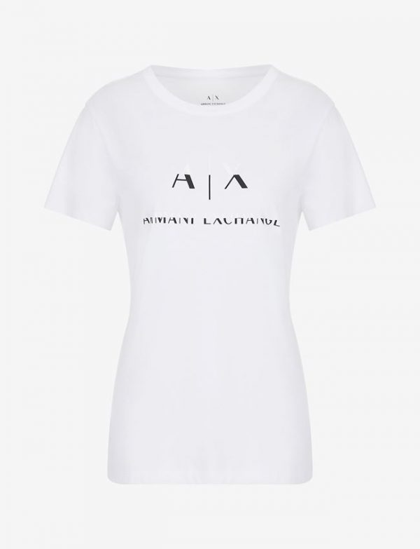 ARMANI EXCHANGE-T-shirt regular fit con logo Bianca