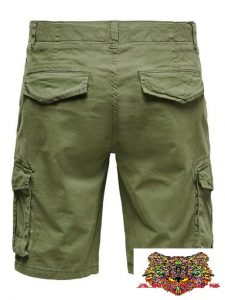 ONLY&SONS-PANTALONI CORTI VERDE CON TASCHE LATERALI