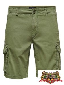 ONLY&SONS-PANTALONI CORTI VERDE CON TASCHE LATERALI