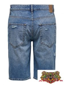 ONLY&SONS- JEANS CORTO OVER SIZE BLUE DENIM