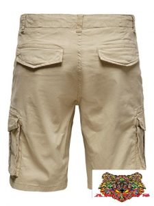 ONLY&SONS-PANTALONI CORTI BEIGE CON TASCHE LATERALI