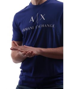 ARMANI EXCHANGE-T-shirt slim fit in cotone BLUE
