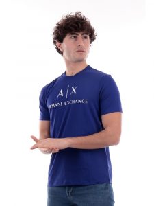 ARMANI EXCHANGE-T-shirt slim fit in cotone BLUE
