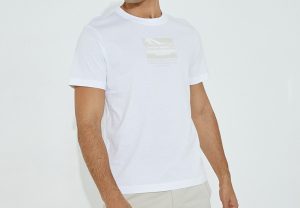 CALVIN KLEIN – T Shirt Uomo Abstract Photoprint Bianco