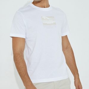 CALVIN KLEIN – T Shirt Uomo Abstract Photoprint Bianco