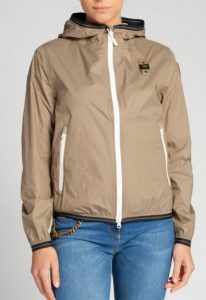 BLAUER-GIACCA A VENTO DONNA NASTRATA VERDE OLIVA