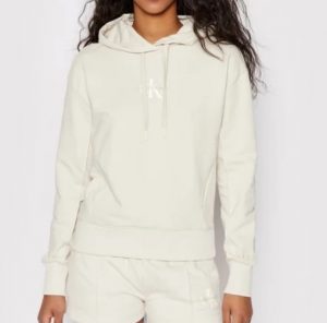 CALVIN KLEIN – Felpa Donna con Cappuccio Beige